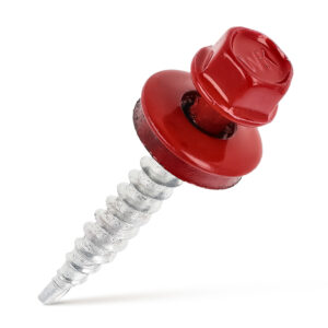 250x Wkręty farmerskie samowiercące z podkładką do blachy do drewna 4,8 x 35 mm RAL3011 WFD-48035-3011 Wkręt-met