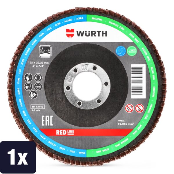 Tarcza lamelkowa listkowa WÜRTH RED LINE 125 mm x 22,23 mm G60