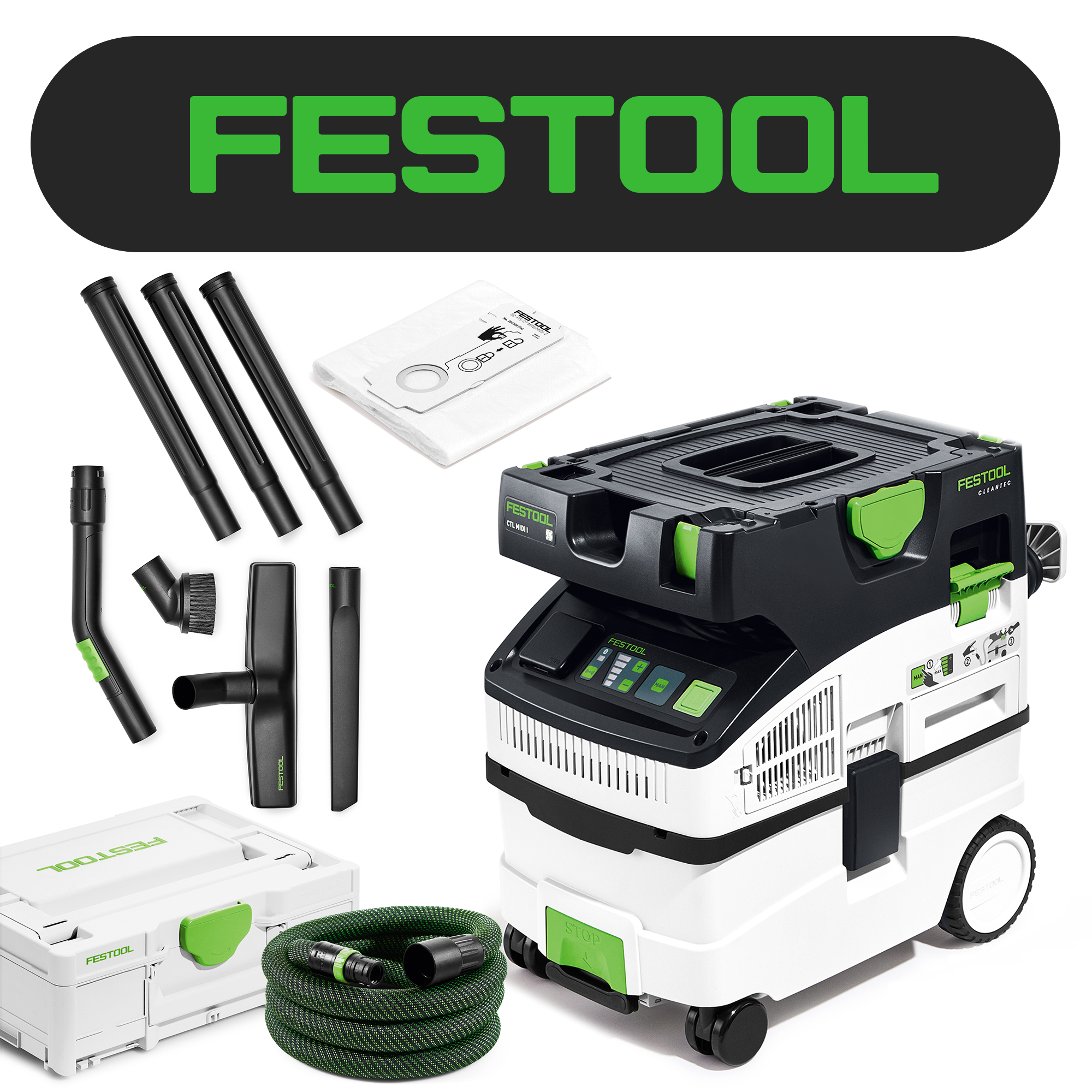 Odkurzacz mobilny FESTOOL CLEANTEC CTL MIDI I z zestawem końcówek RS-ST D 27/36-Plus